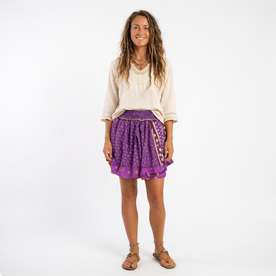 Sari Short Length Two-Tier Skirt